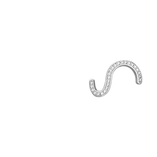 Wavy stud silver