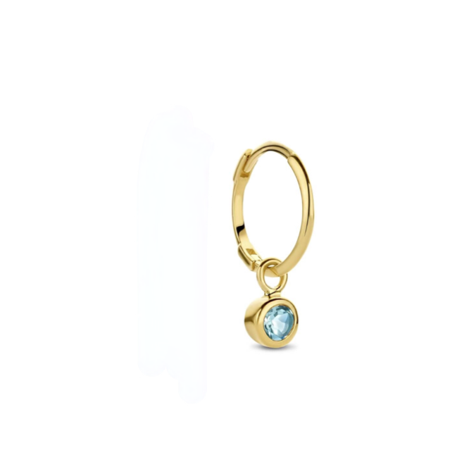 Blue topaz hoop 14 karat gold