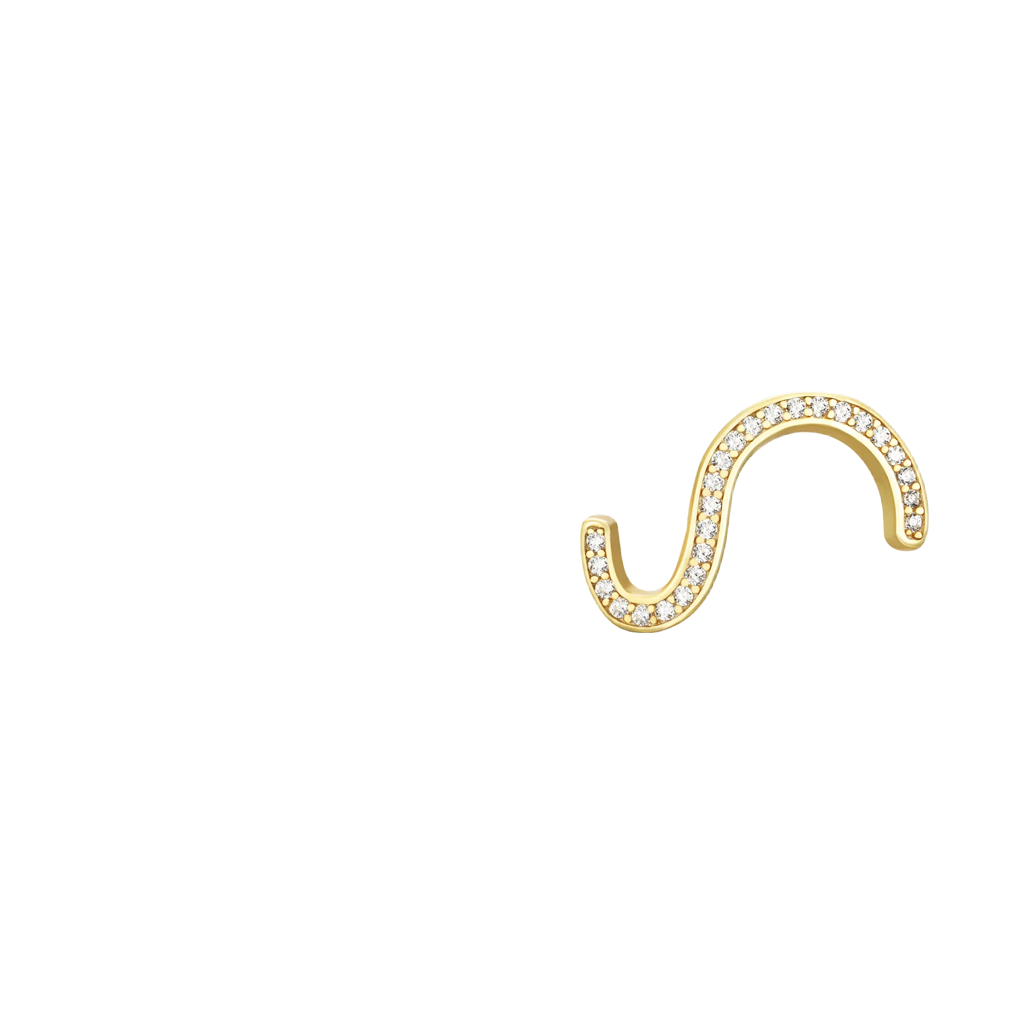 Wavy stud gold