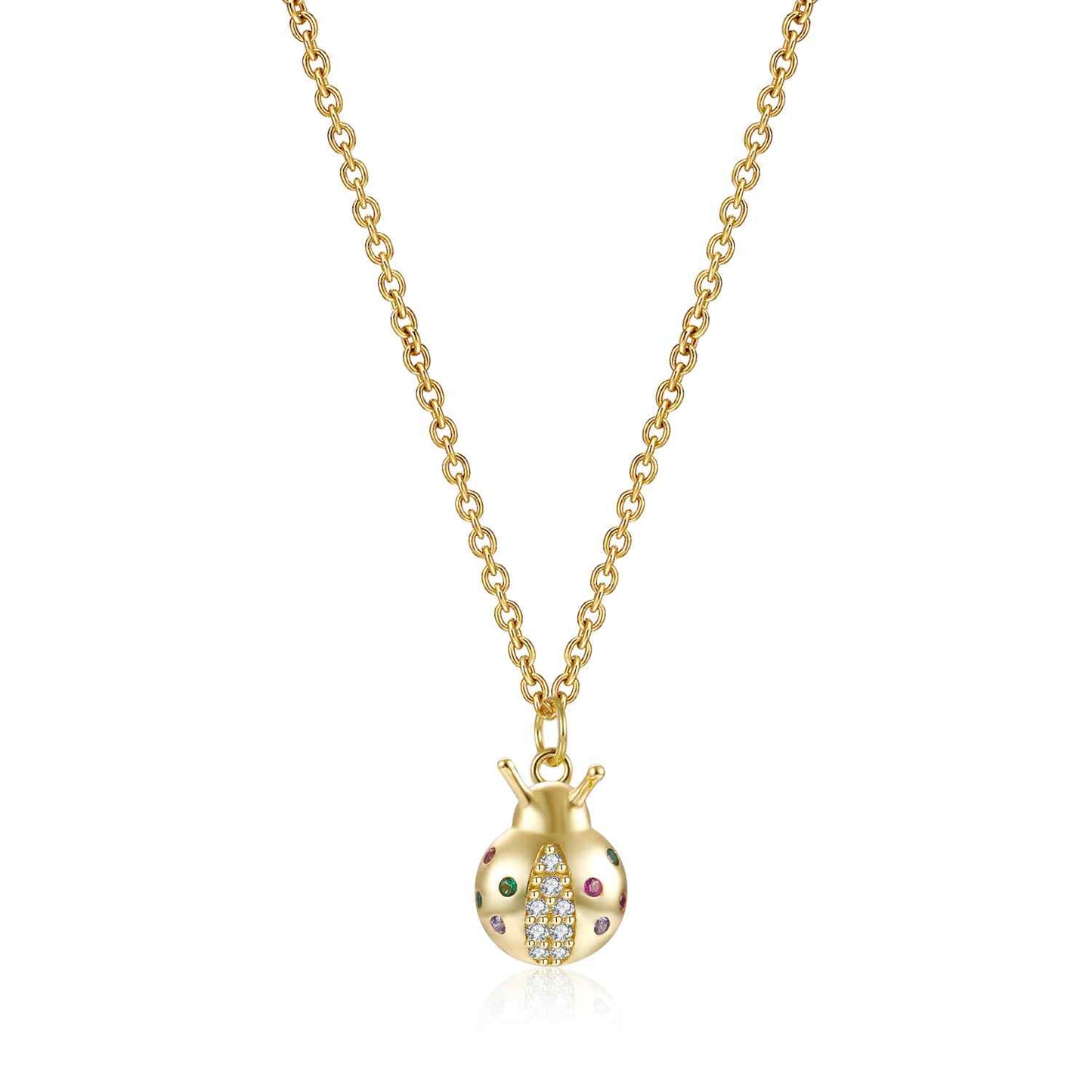 Ladybug necklace gold