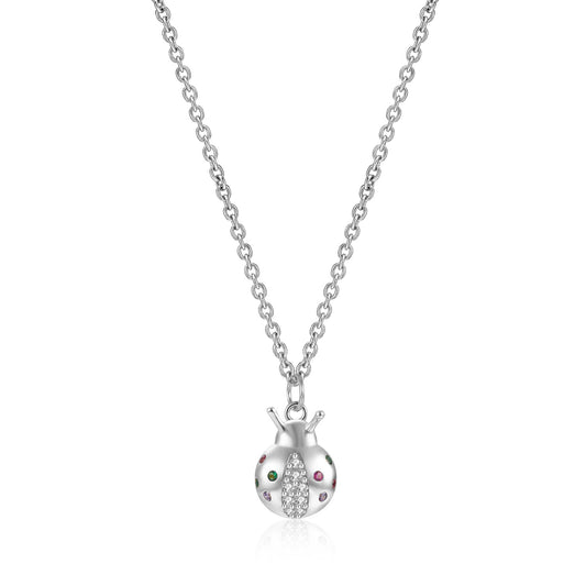 Ladybug necklace silver