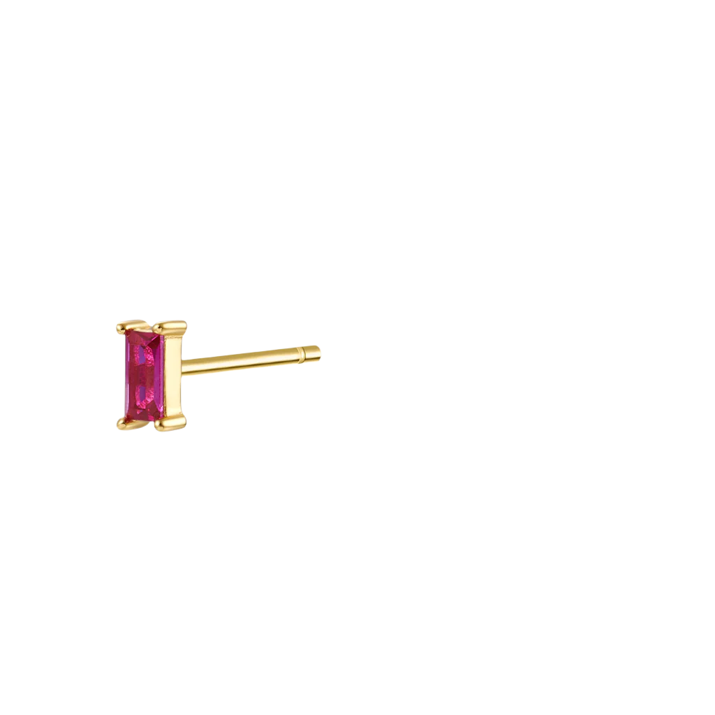 Baguette stud Ruby