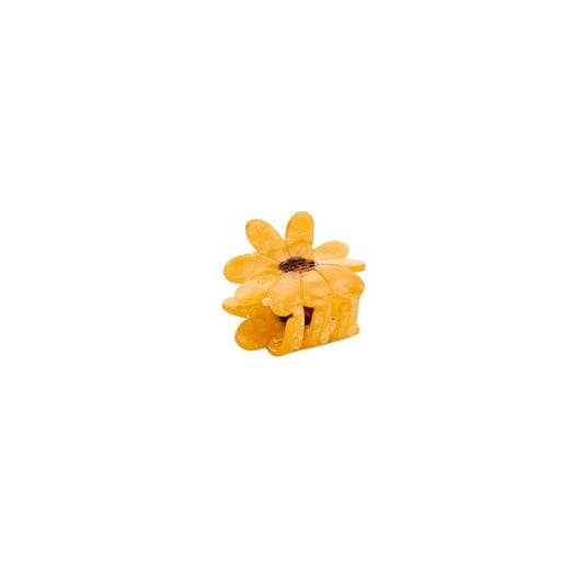 Yellow flower hair clip