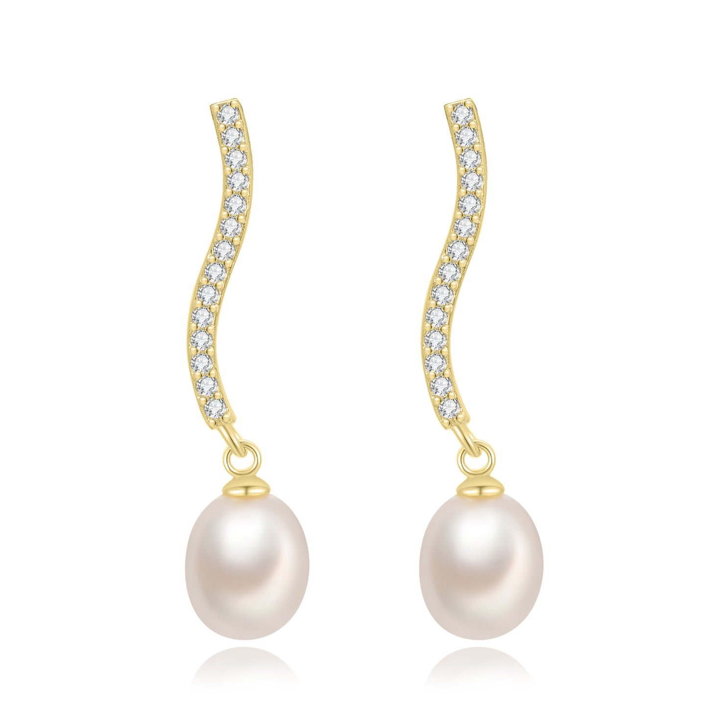 Zirconia pearl earrings