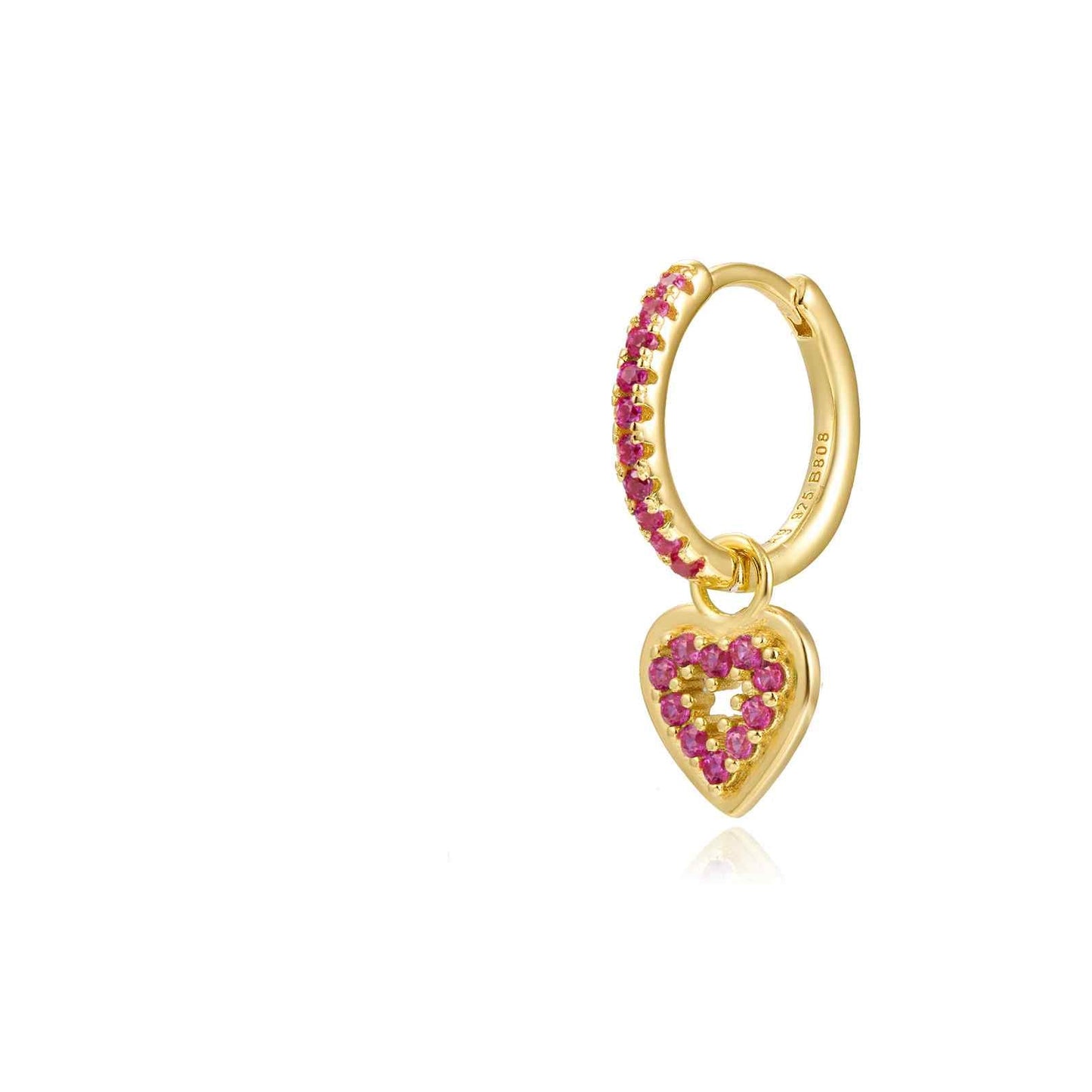 Zirconia heart hoop ruby