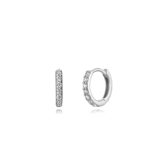 simple zirconia hoop silver (9 mm)