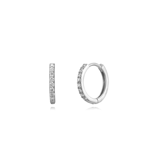 Simple zirconia hoop silver (12 mm)