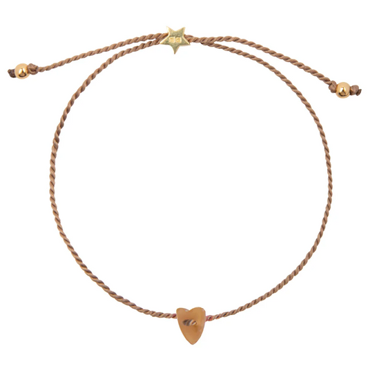 Cognac heart bracelet