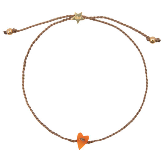 Orange heart bracelet