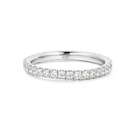 Pave ring silver