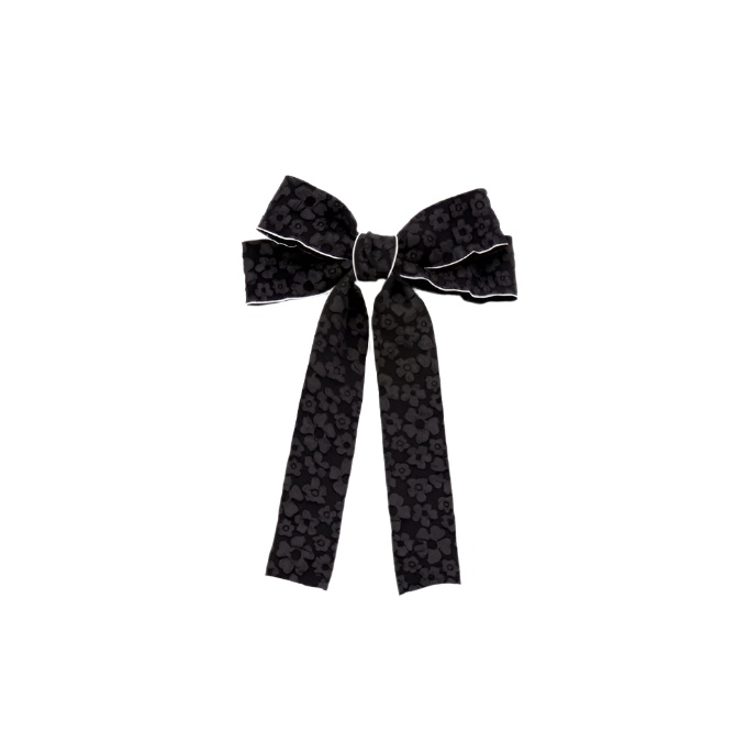 Bow hair clip black