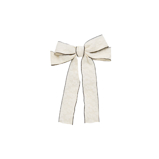 Bow hair clip white