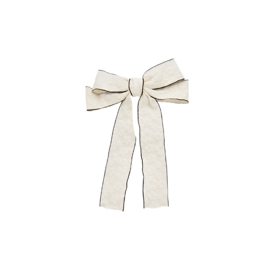 Bow hair clip white