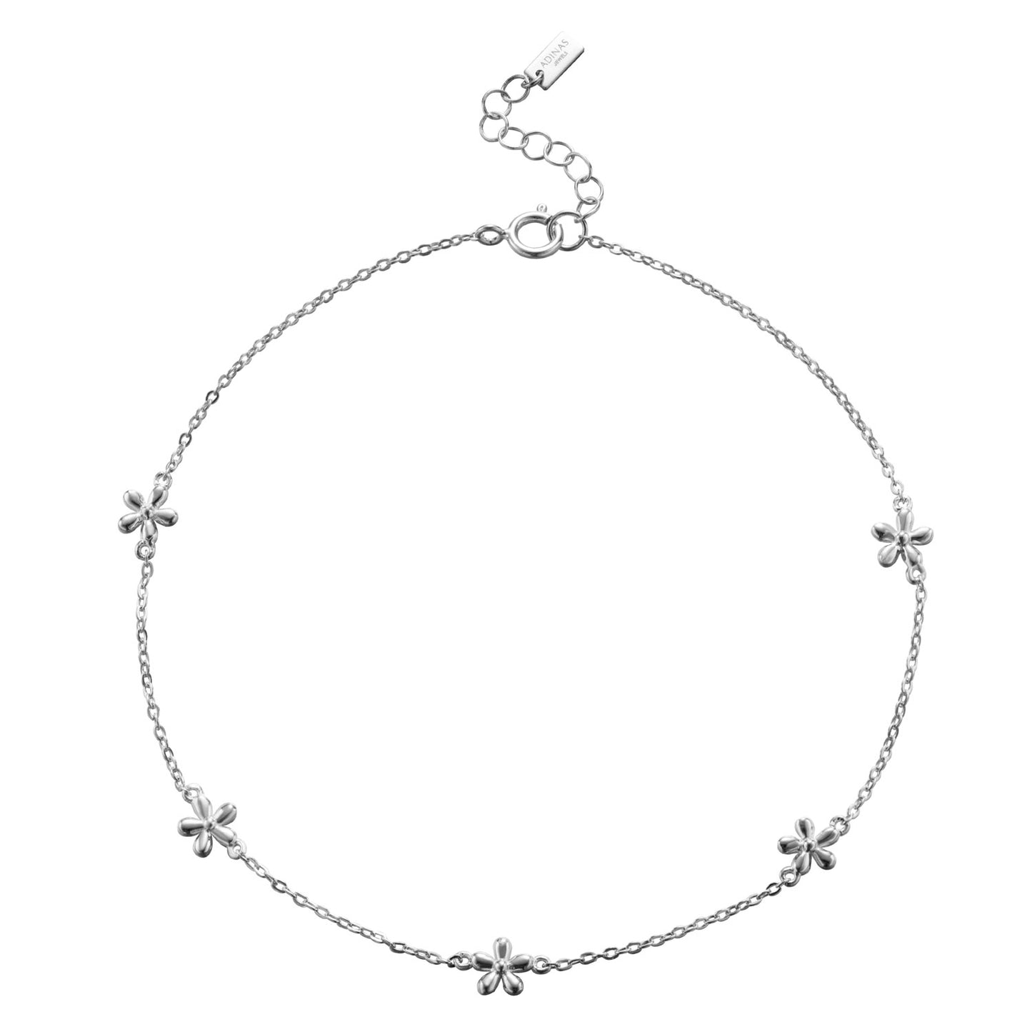 Flower anklet silver