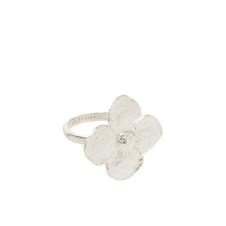 Flower ring silver