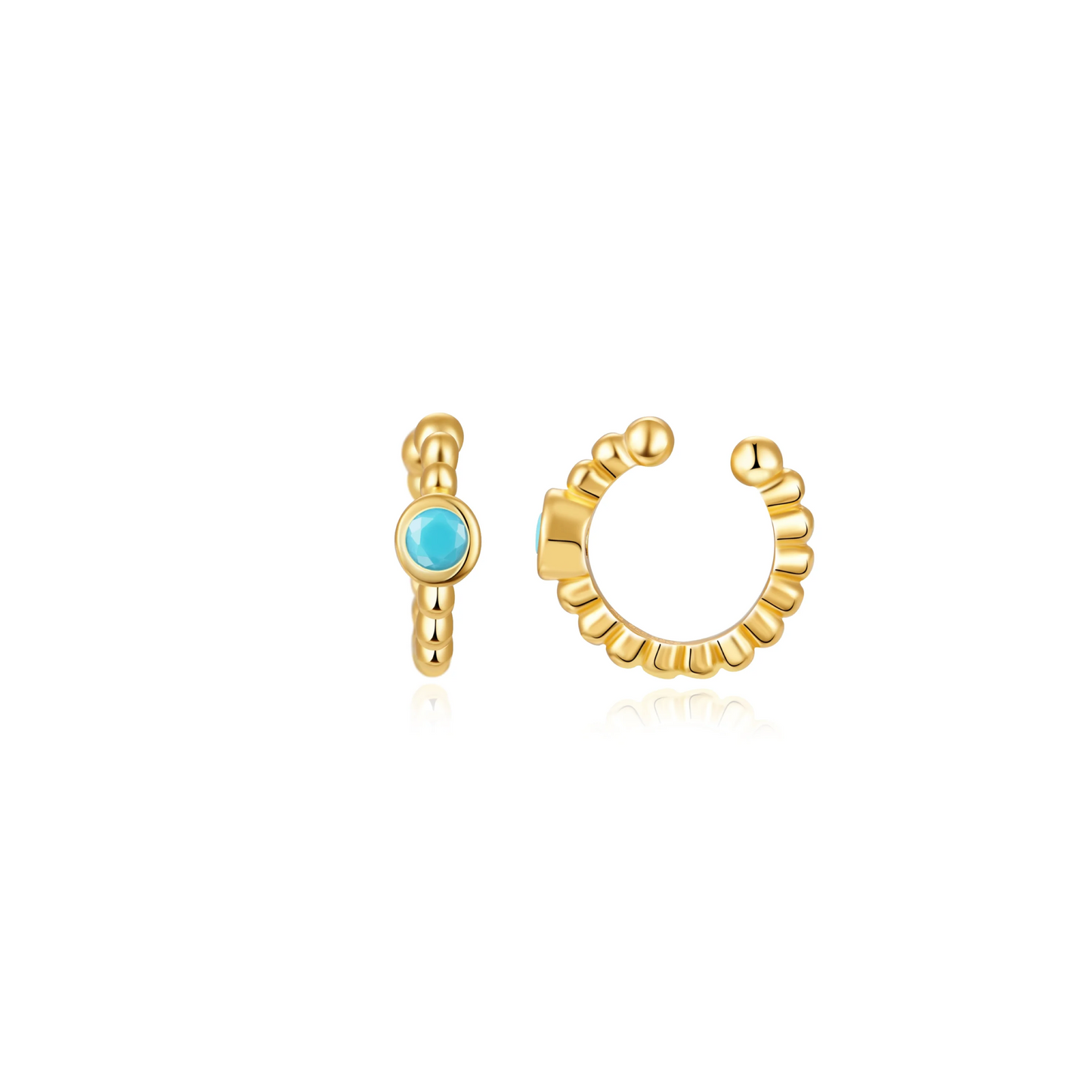 Turquoise ear cuff gold