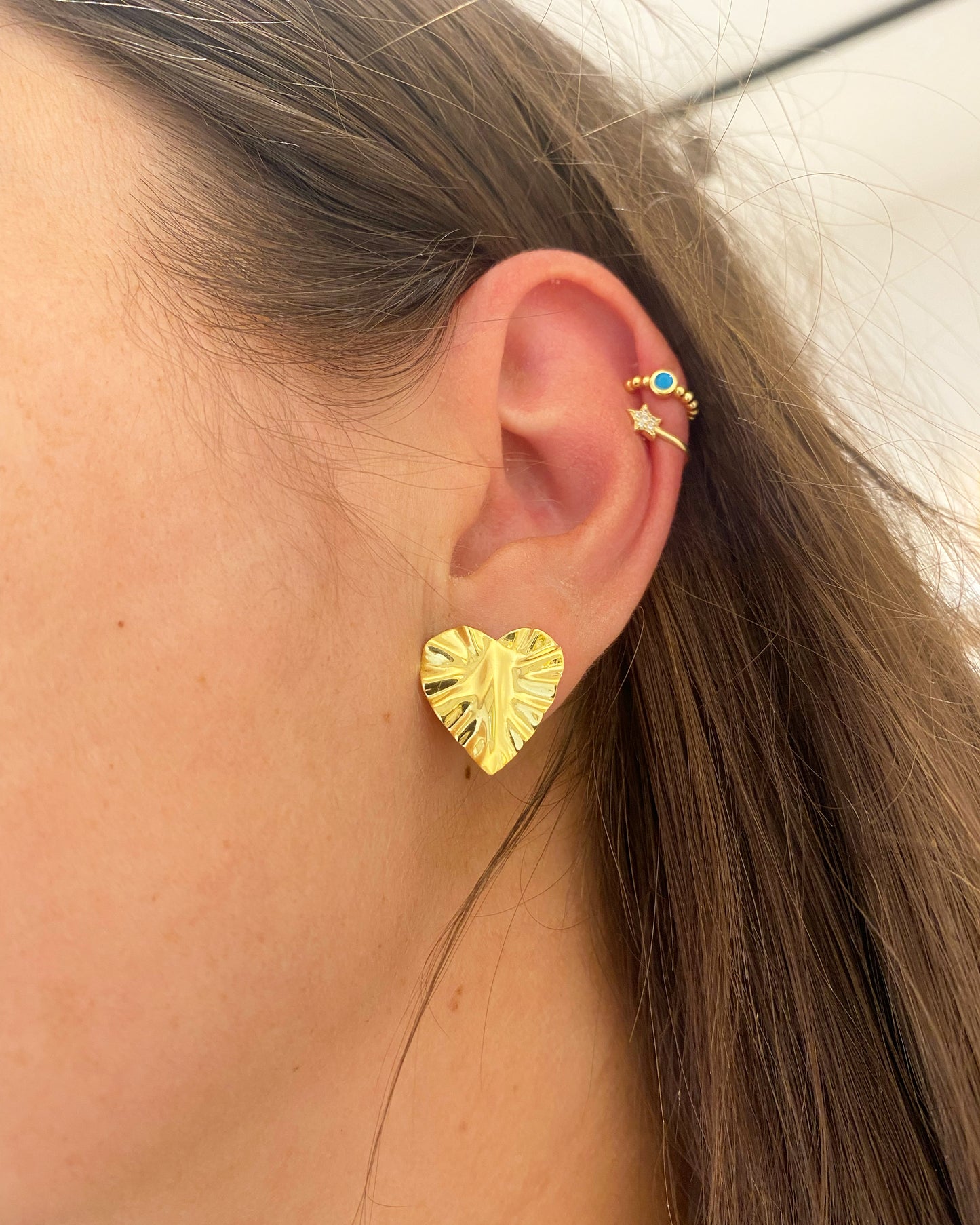 Turquoise ear cuff gold